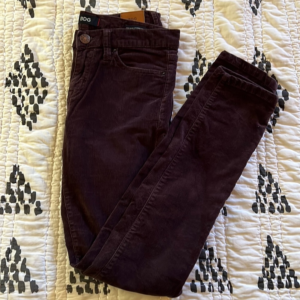 BDG Mid Rise Cigarette Ankle Corduroy Pants 27W 30L